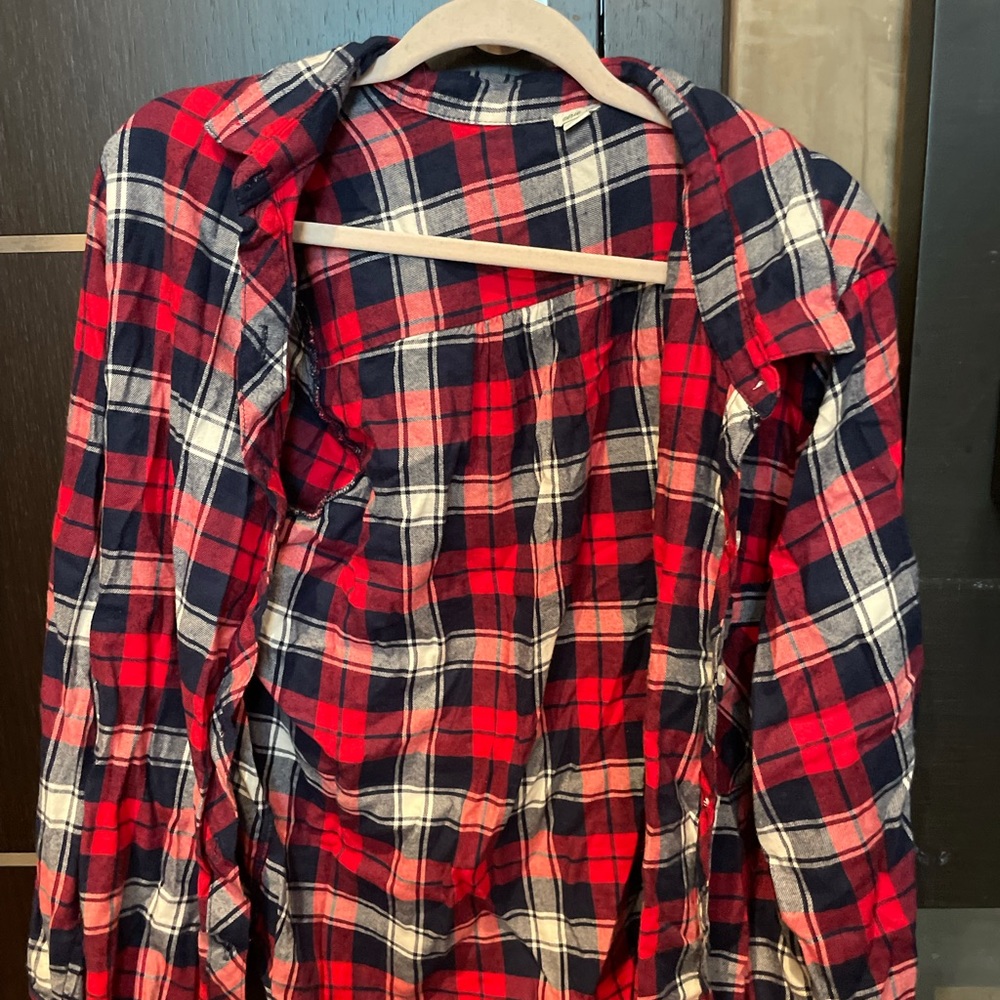 aerie navy white and red flannel